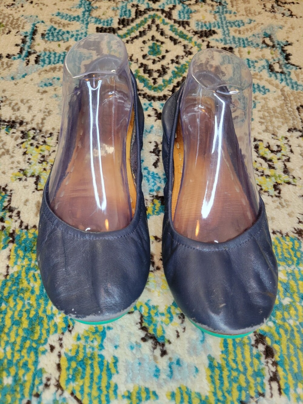 Tieks By Gavrieli Blue Leather Ballet Flats, Size Womens 10